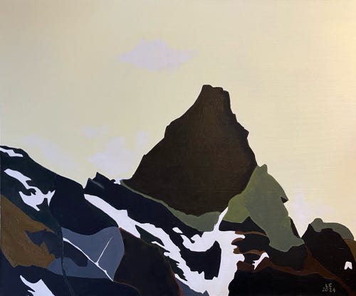 Cavistrau Grond, Brigelser Hörner, Surselva, Acryl, Switzerland